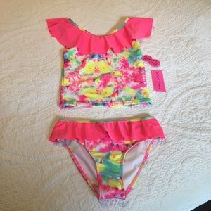 Betsy Johnson Kids Ruffled Two Piece Bathing Suit